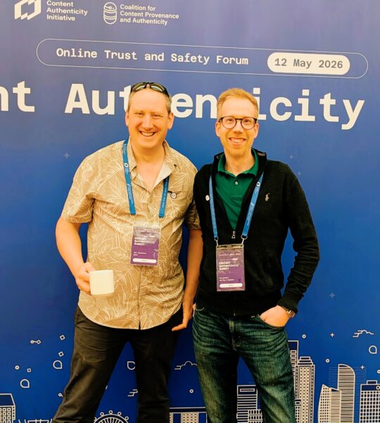 Adobe’s John Collomosse, Sr. Principal Scienteist with SSL’s Dominique Guinard, Director of Product, Content Authenticity and IoT